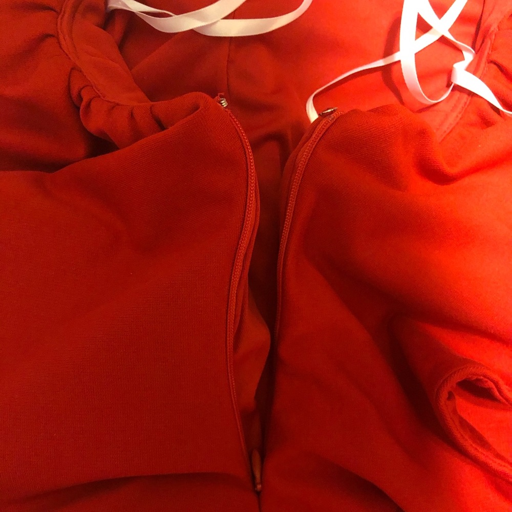 Xscape Red Backless Formal Gown with Ruffled Back - Picture 7 of 7